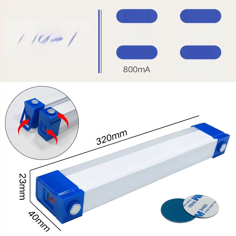 Λάμπα LED επαναφορτιζόμενη με μαγνητική ανάρτηση, USB φως ανάγκης, είσοδος 5V, ενσωματωμένη μπαταρία λιθίου, ρυθμιζόμενη φωτεινότητα