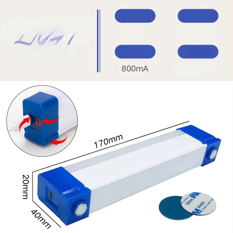 Λάμπα LED επαναφορτιζόμενη με μαγνητική ανάρτηση, USB φως ανάγκης, είσοδος 5V, ενσωματωμένη μπαταρία λιθίου, ρυθμιζόμενη φωτεινότητα