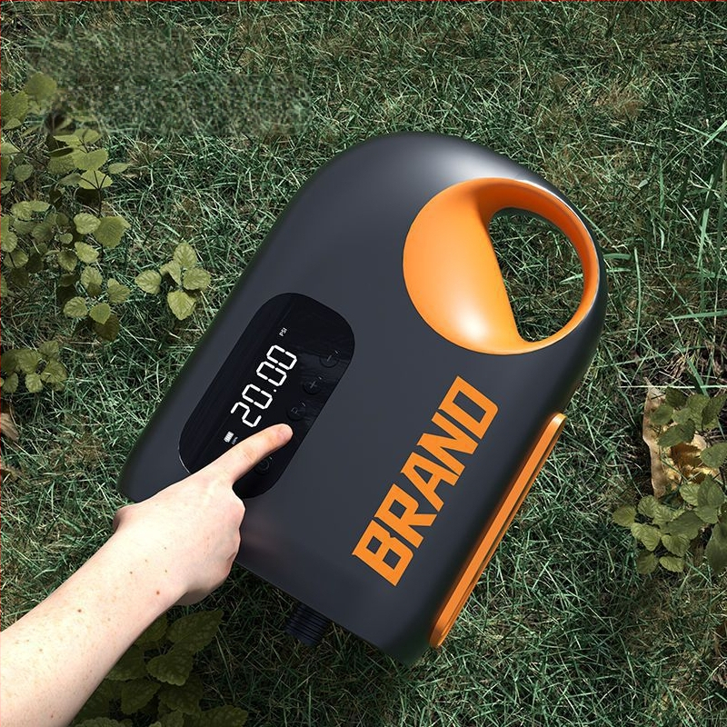 Pārnēsājamā elektriskā gaisa pumpa inflācijai (SUP, kajaks, gaisa matracis) – DC12V, 120W, 70 L/min, viencilindru, 5–20 min darbība