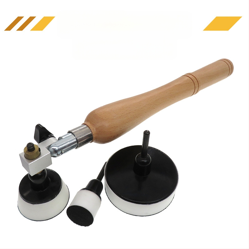 Koka apstrādes pulēšanas un smilšēšanas instruments ar Velcro pamatni (Velcro; materiāls PU+nylon cilpa; abrazīvs PU+koks+augstas ātruma tērauds)