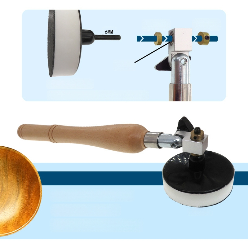 Koka apstrādes pulēšanas un smilšēšanas instruments ar Velcro pamatni (Velcro; materiāls PU+nylon cilpa; abrazīvs PU+koks+augstas ātruma tērauds)