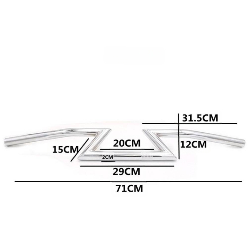 Motosikla stūre - retro modifikēta, GN CG125 saderīga, no tērauda.