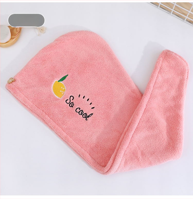 Κοραλλοφλιζέ καπέλο στεγνώματος μαλλιών με κέντημα, απορροφητικό, γρήγορο στέγνωμα, 150D νήμα, βάρος 50–79 g