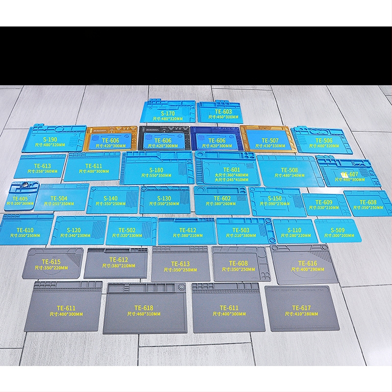 Telijia Магнитна силиконова ремонтна подложка за електроника — поддръжка на IC на дънна платка, организация на инструменти и малки винтове, мат за спояване и горещ въздух