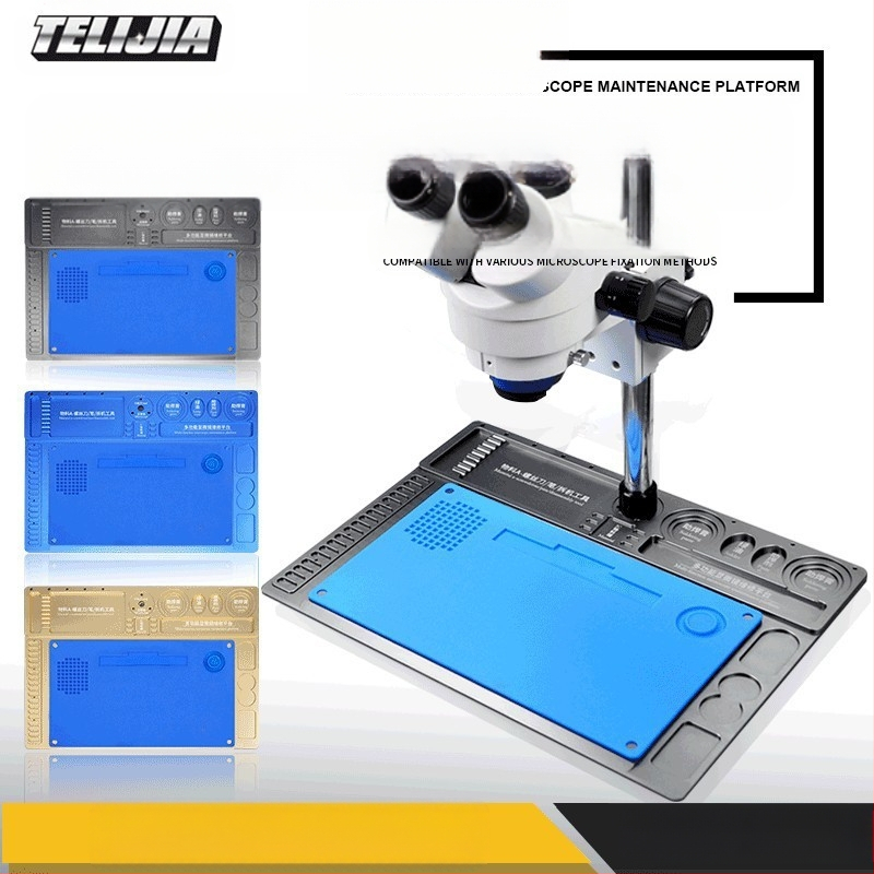 Telijia Магнитна силиконова ремонтна подложка за електроника — поддръжка на IC на дънна платка, организация на инструменти и малки винтове, мат за спояване и горещ въздух