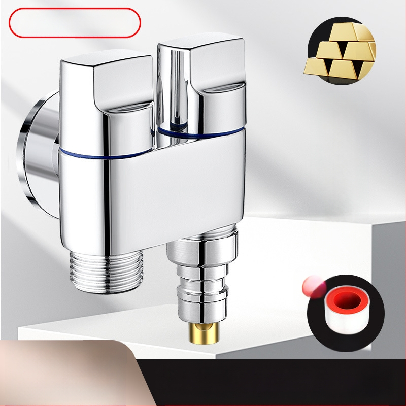 Toaletni miješalica od bakra, model 1 ulaz/2 izlaza, elektroplirani završetak, okretna ugradnja, radna temperatura 100°C