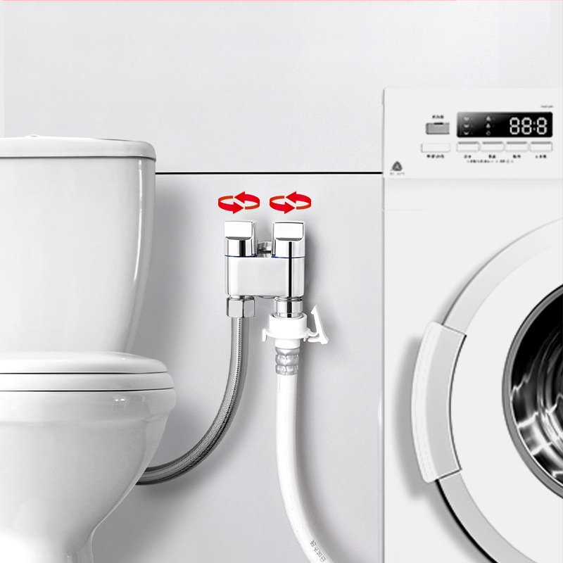 Toaletni miješalica od bakra, model 1 ulaz/2 izlaza, elektroplirani završetak, okretna ugradnja, radna temperatura 100°C