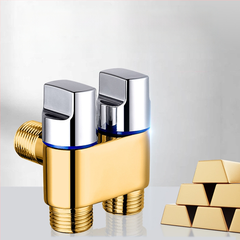 Toaletni miješalica od bakra, model 1 ulaz/2 izlaza, elektroplirani završetak, okretna ugradnja, radna temperatura 100°C