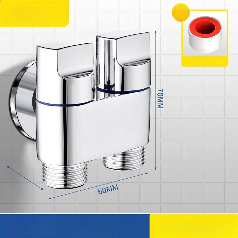 Toaletni miješalica od bakra, model 1 ulaz/2 izlaza, elektroplirani završetak, okretna ugradnja, radna temperatura 100°C
