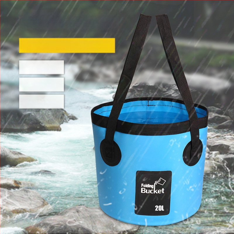 Sklopiva vanjska kanta za vodu, lagana PVC, za pranje automobila i ribolov, kapacitet 12L/20L, vodootporan materijal, mogućnost personaliziranog logotipa