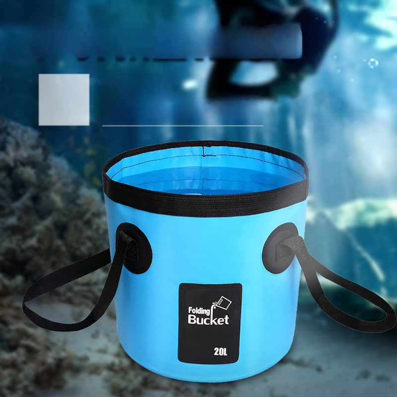 Sklopiva vanjska kanta za vodu, lagana PVC, za pranje automobila i ribolov, kapacitet 12L/20L, vodootporan materijal, mogućnost personaliziranog logotipa