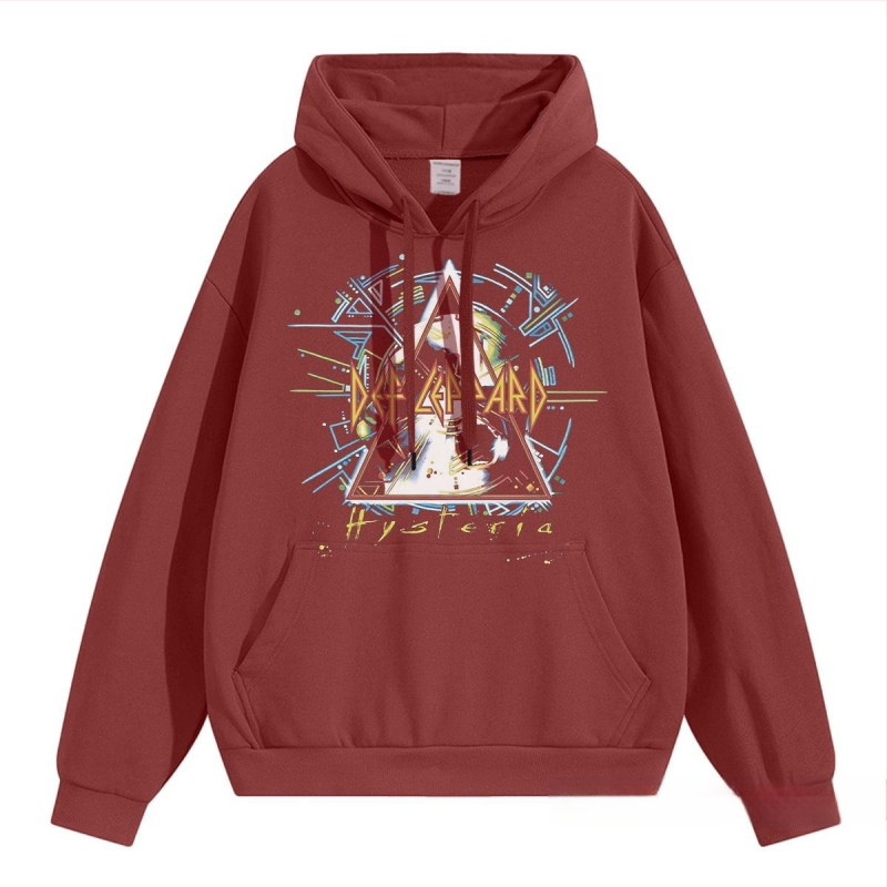 Φούτερ με κουκούλα – χωρίς γιακά, μοτίβο ροκ μουσικής, χαλαρή γραμμή, για άνδρες, Άνοιξη 2025