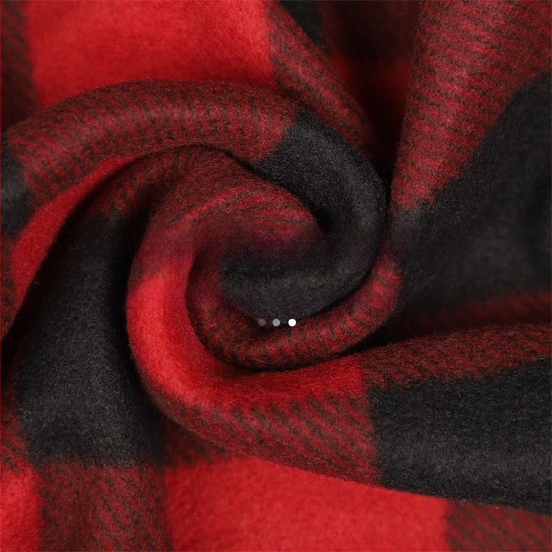 Πουλόβερ με κουκούλα, ριγέ καρό μοτίβο, με φλίς επένδυση, μαλλί αρνιού 96%+, φθινοπωρινή γραμμή