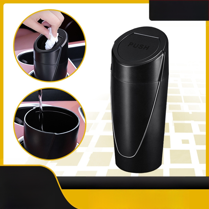 Κάδος απορριμμάτων αυτοκινήτου και μίνι κάδο αποθήκευσης κεντρικής κονσόλας, ABS, 1000 cm³, αδιάβροχος, ανθεκτικός σε κραδασμούς, προσαρμόσιμος