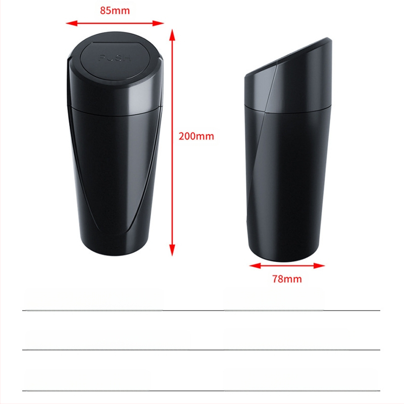 Κάδος απορριμμάτων αυτοκινήτου και μίνι κάδο αποθήκευσης κεντρικής κονσόλας, ABS, 1000 cm³, αδιάβροχος, ανθεκτικός σε κραδασμούς, προσαρμόσιμος