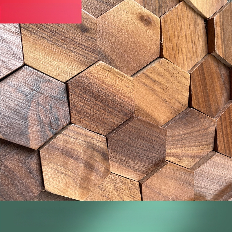 Стенно мозайково плочка - шестоъгълна мозаика, дървесен модел, полуматов финиш, модел A003