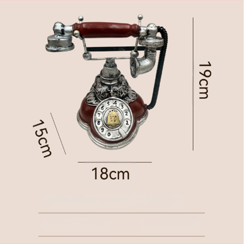 Ornament telefon retro din rășină, lucrat manual, pușculiță pentru casă