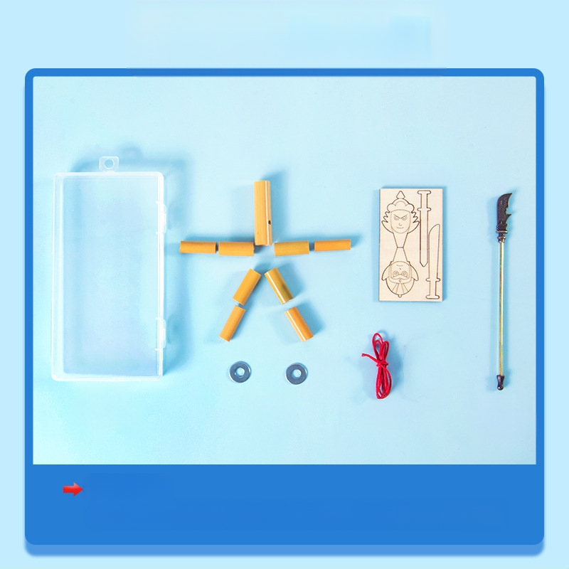 DIY zinātnes eksperimentu komplekts: bambusa locītā figūra divu spēlētāju cīņai, rokdarbi bērniem, vecums 7–14