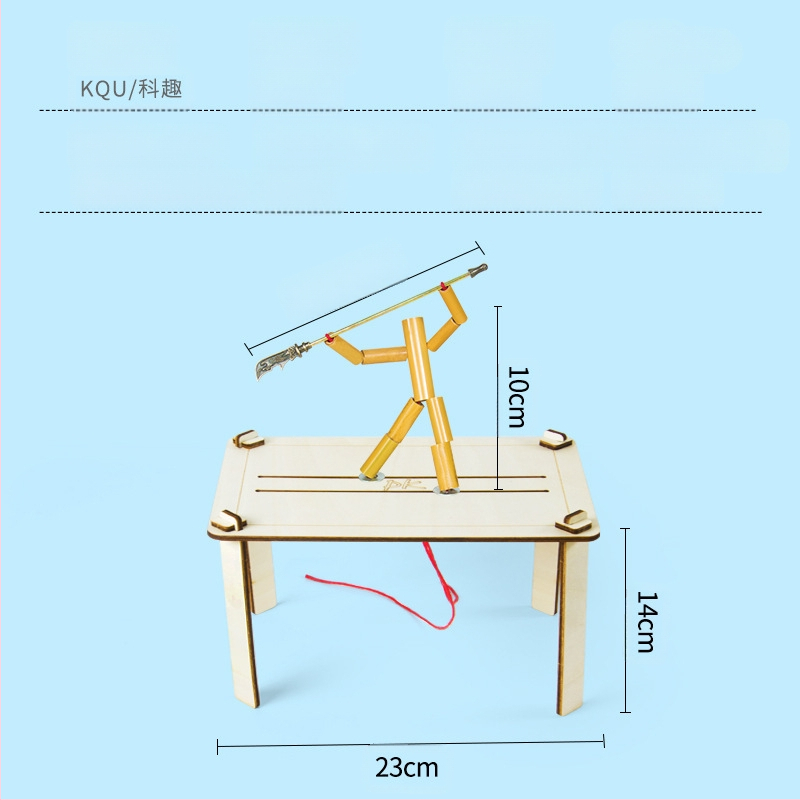 DIY zinātnes eksperimentu komplekts: bambusa locītā figūra divu spēlētāju cīņai, rokdarbi bērniem, vecums 7–14