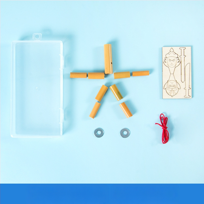 DIY zinātnes eksperimentu komplekts: bambusa locītā figūra divu spēlētāju cīņai, rokdarbi bērniem, vecums 7–14
