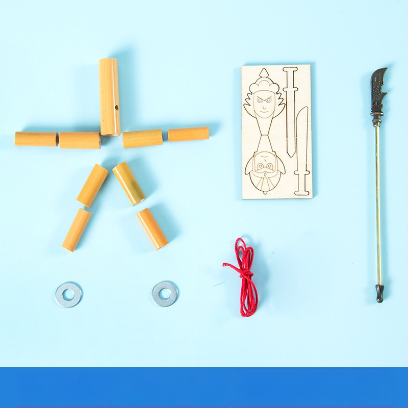DIY zinātnes eksperimentu komplekts: bambusa locītā figūra divu spēlētāju cīņai, rokdarbi bērniem, vecums 7–14