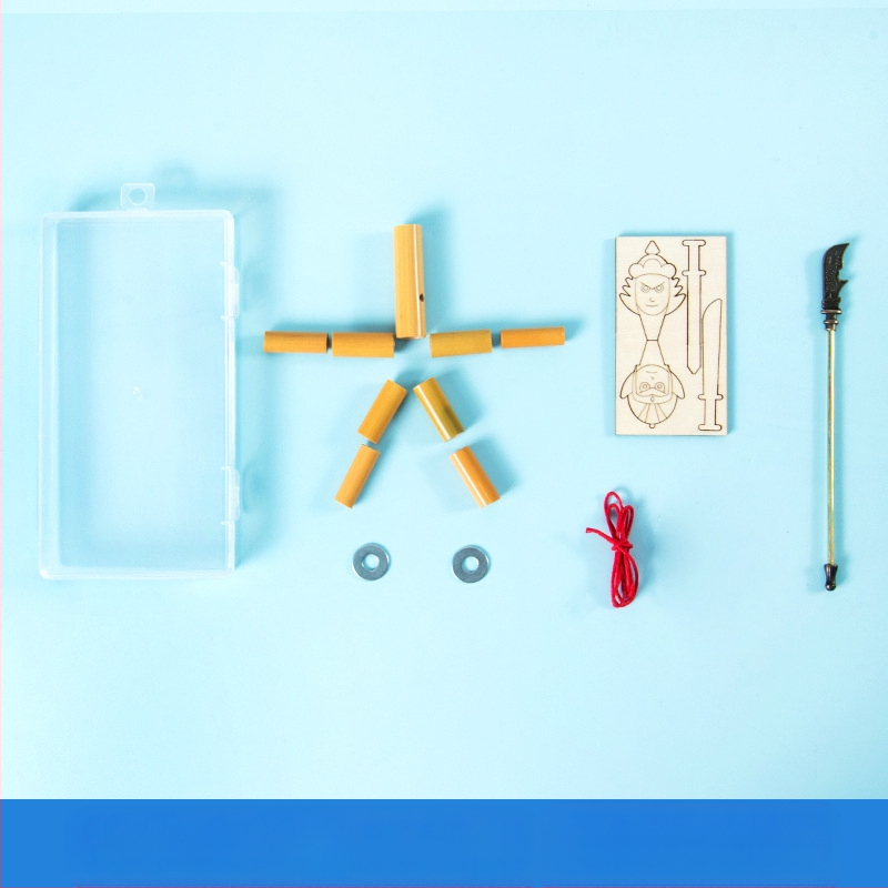 DIY zinātnes eksperimentu komplekts: bambusa locītā figūra divu spēlētāju cīņai, rokdarbi bērniem, vecums 7–14