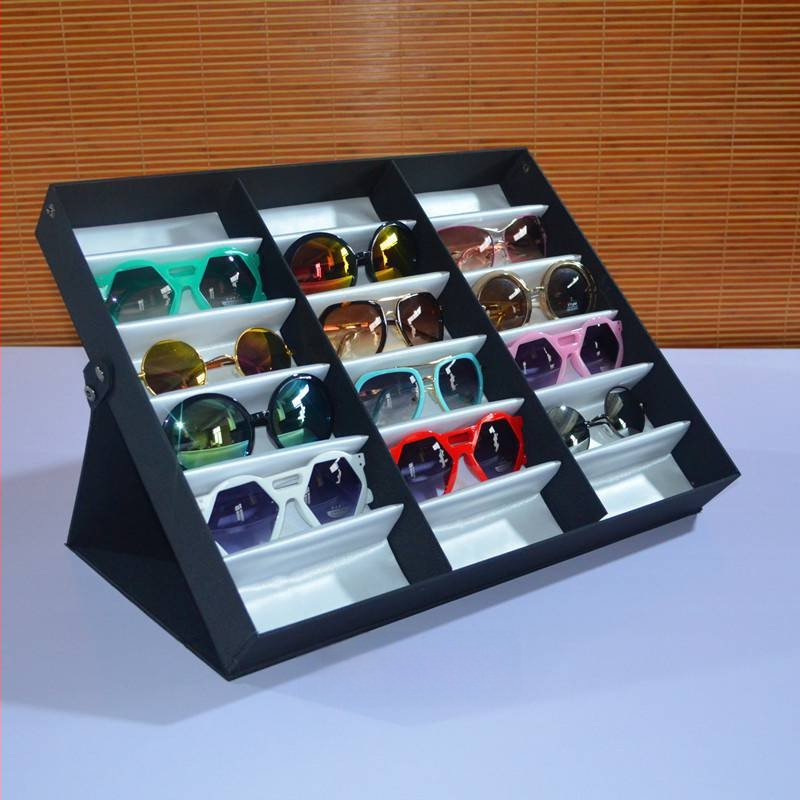 Brilles demonstrācijas kaste, daudzfunkcionāls plaukts ar divslāņu dizainu, ceļojumu palete, liela ietilpība — Qian Hoarding