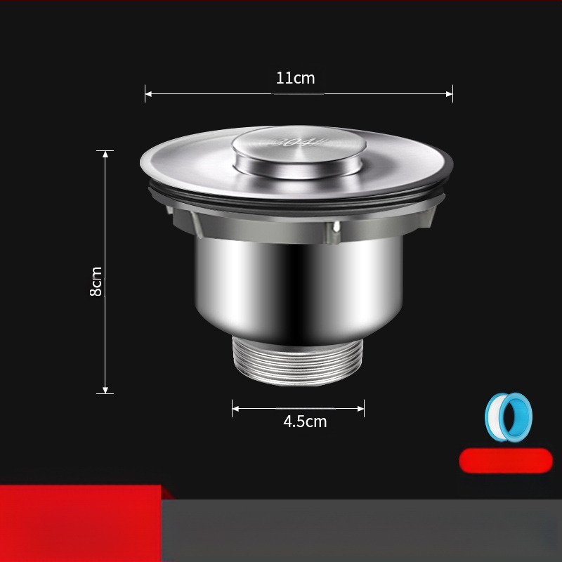 Win the bully Set odvoda za kuhinju s dvostrukim sudoperom – Model 10126, 304 nehrđajući čelik + ABS plastika, Moderan minimalistički stil