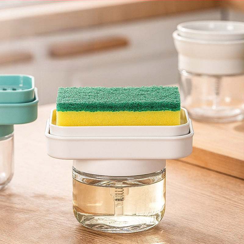 Γυάλινος διανομέας υγρού πλυσίματος πιάτων με χειροκίνητο μηχανισμό πίεσης, μοντέρνο μινιμαλιστικό στυλ