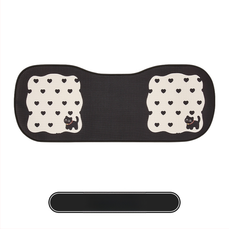 Покривало за автомобилни седалки с дизайн на котка в анимационен стил, универсално за всички сезони, тризчастен комплект, нейлонова тъкан с пълнител от памук, марка 007