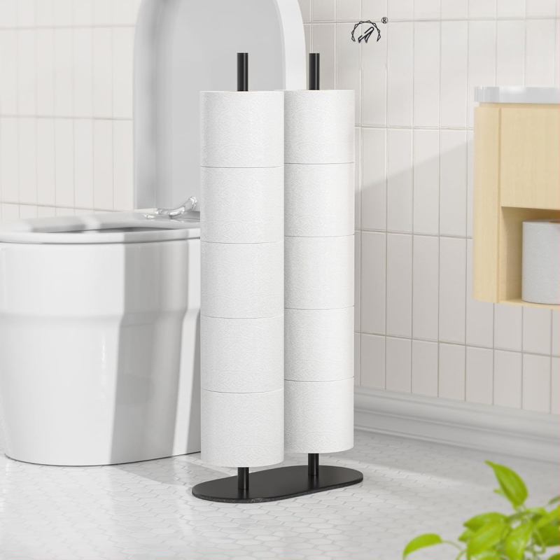 Šoninė WC sandėliavimo lentyna - nerūdijančio plieno, ovalus dizainas, dažyta apdaila, šviesus prabangos stilius, prekės ženklas Ann Taste Hundred