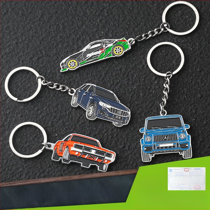 Breloac metalic pentru chei cu logo gravat laser pe partea din spate, inel pentru chei, stil chinezesc