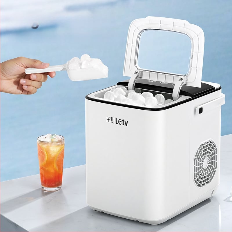 Leshi ledų gamintojas ZB08 – 220V, 100W, talpa 1,5 L, tinka 1–5 asmenims, visiškai automatizuotas apvalių ledinių kubelių gaminimo įrenginys