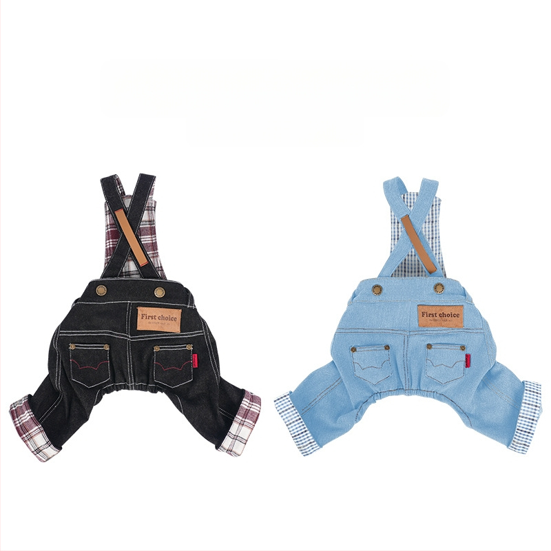 CheePet Kauboja stiliaus džinisiniai kombinezonai šunims – unisex naminių gyvūnų drabužiai