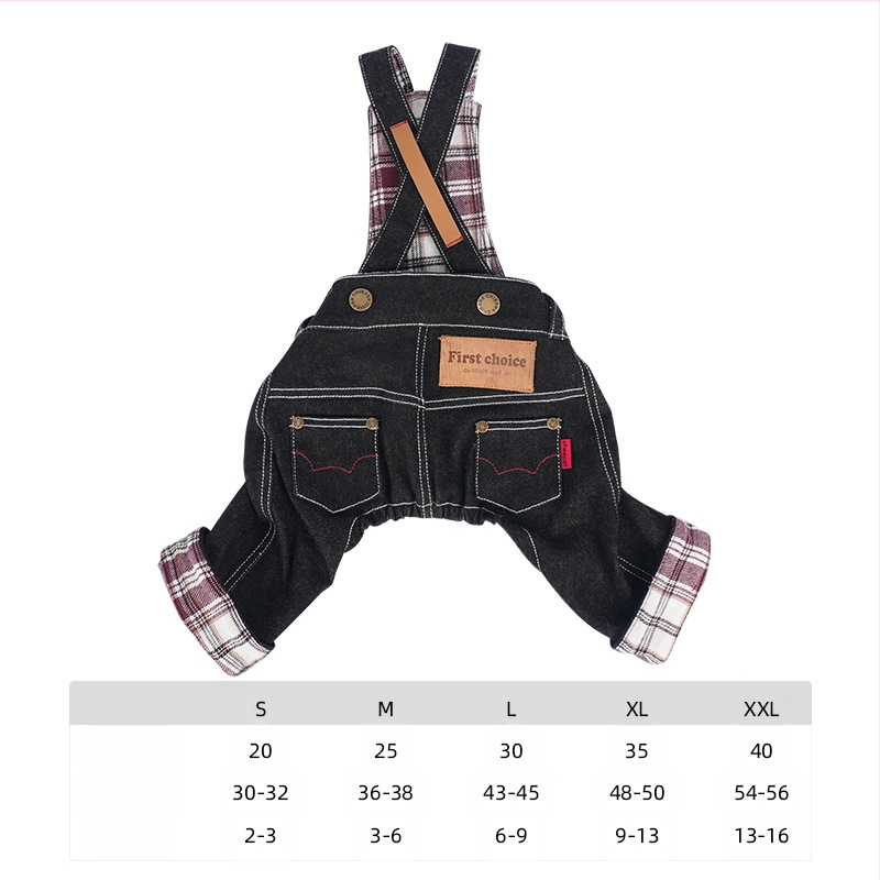 CheePet Kauboja stiliaus džinisiniai kombinezonai šunims – unisex naminių gyvūnų drabužiai