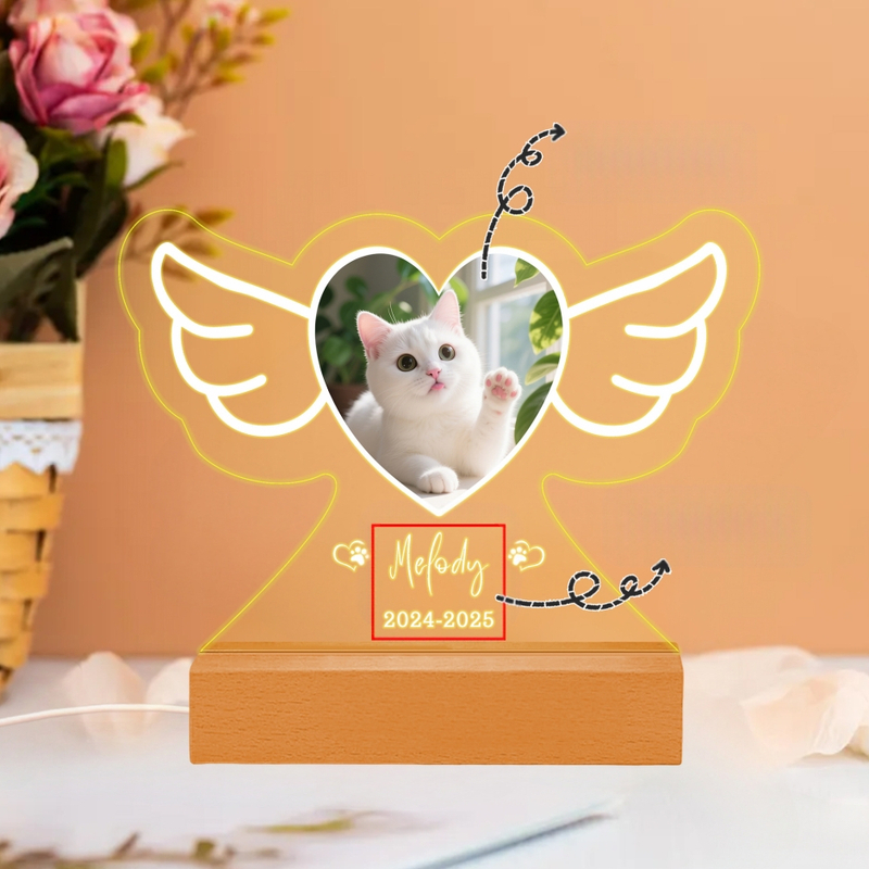 Individualizuota naminių gyvūnėlių akrilo ir medienos naktinė lempa su gyvūno nuotrauka — kūrybinė lempa; Prekės ženklas: Fuwei Friends; Stilius: Kūrybinis; Sertifikatas: EU CE