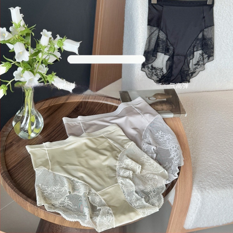 Modelis 297#: Moterų aukšto juosmens kelnaitės iš nailono, kvėpuojantis audinys, įklotas tarpkojyje iš Mulberry šilko