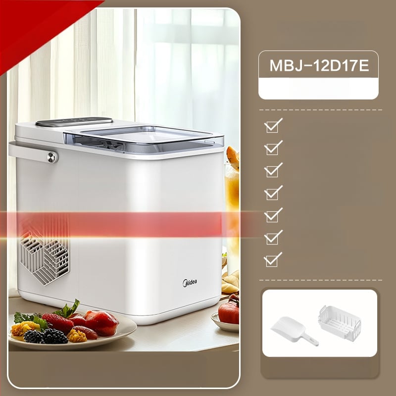 Midea MBJ-12D17E visiškai automatinis namų ledų gamintojas, 220V, 170W, 50Hz