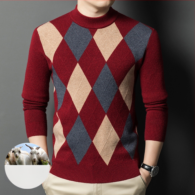 Vyriskas megztinis su pusaukštu kaklu, siauras kirpimas, 30–35% vilnos, vilnos-nailono mišinys, skalbimas skalbimo mašinoje