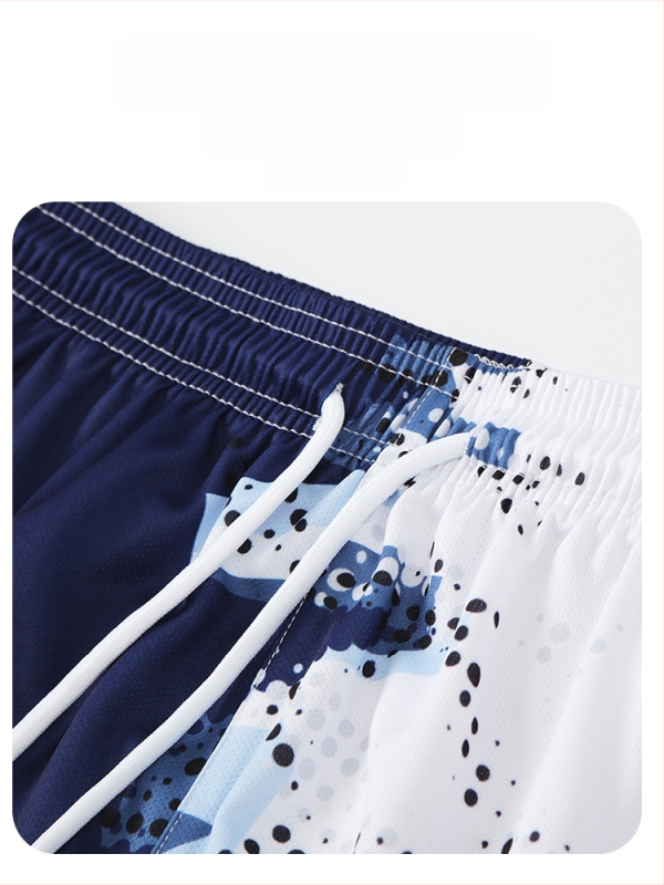 Unisex plaukimo šortai su atspaudu, poliesterio pluošto mišinys, 100% poliesterio pamušalas, tinkami plaukimui ir vandens sportams