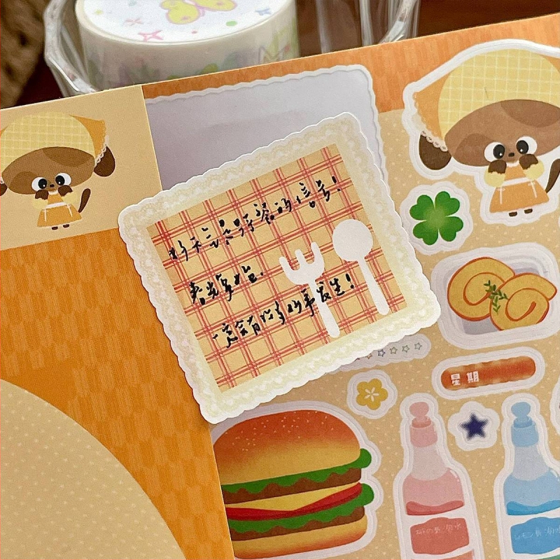 Σετ αυτοκόλλητων ημερολογίου — καρτούν στυλ, χαρτί γραφής, εκτύπωση, μη προσαρμοζόμενο, μάρκα Wowka wowka