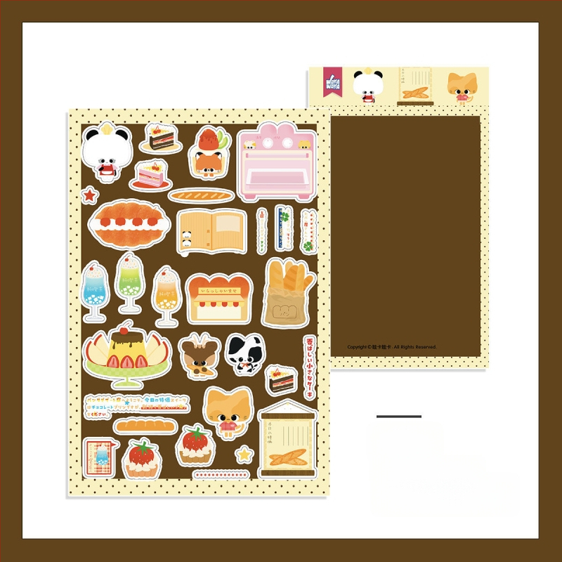 Σετ αυτοκόλλητων ημερολογίου — καρτούν στυλ, χαρτί γραφής, εκτύπωση, μη προσαρμοζόμενο, μάρκα Wowka wowka