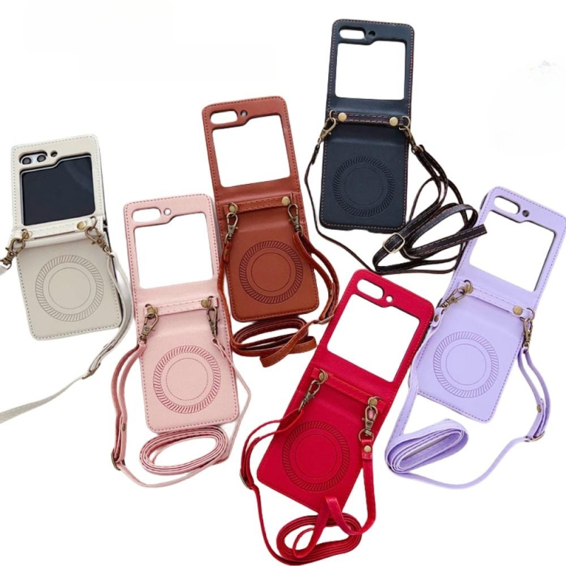 Samsung Z Flip5 ādas lieta, PU+PC materiāls, minimalistisks dizains, mehāniska apstrāde; pielāgošana pieejama; aizsardzība pret šoks, nolietošanos, krišanu un pirkstu nospiedumiem