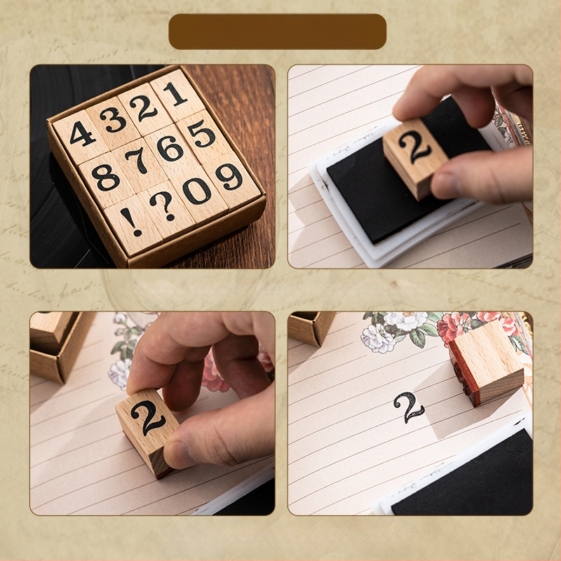 Xiami medinis dienoraščio antspaudų rinkinys – mėnesio ir savaitės žymės, spausdinimo technika