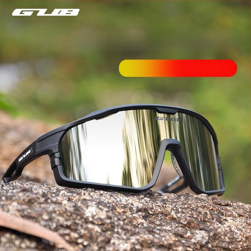 GUB 8000 Dviračių akiniai: poliarizuoti, vėjo atsparūs, dienos-nakties dviguba naudojimas, keičiamų objektyvų