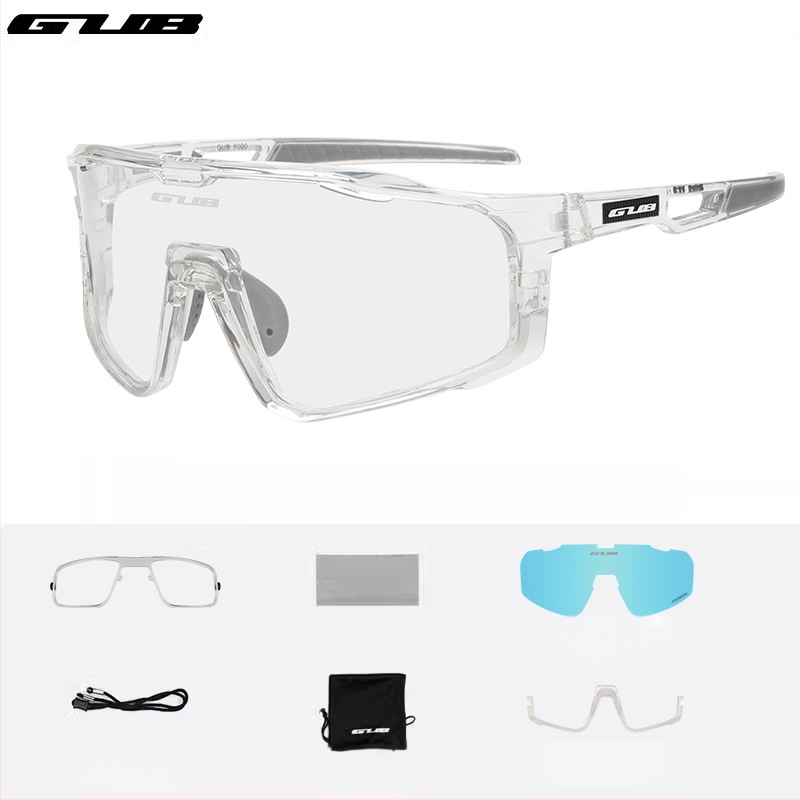 GUB 8000 Dviračių akiniai: poliarizuoti, vėjo atsparūs, dienos-nakties dviguba naudojimas, keičiamų objektyvų