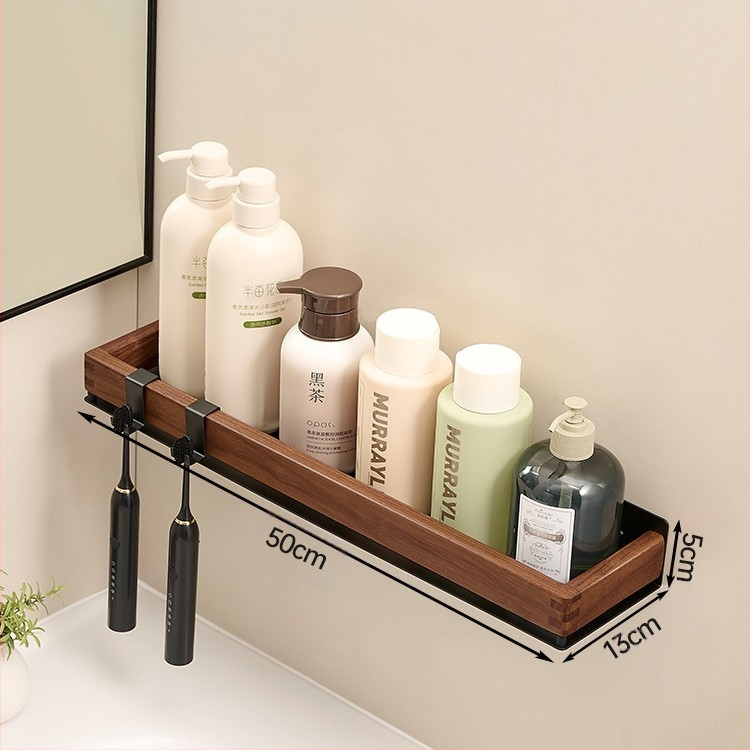 Sieninis vonios laikiklis iš kosminio aliuminio su dažytu paviršiumi, vieno lygio, šiuolaikinis minimalistinis stilius, apkrovos gebėjimas apie 15 kg