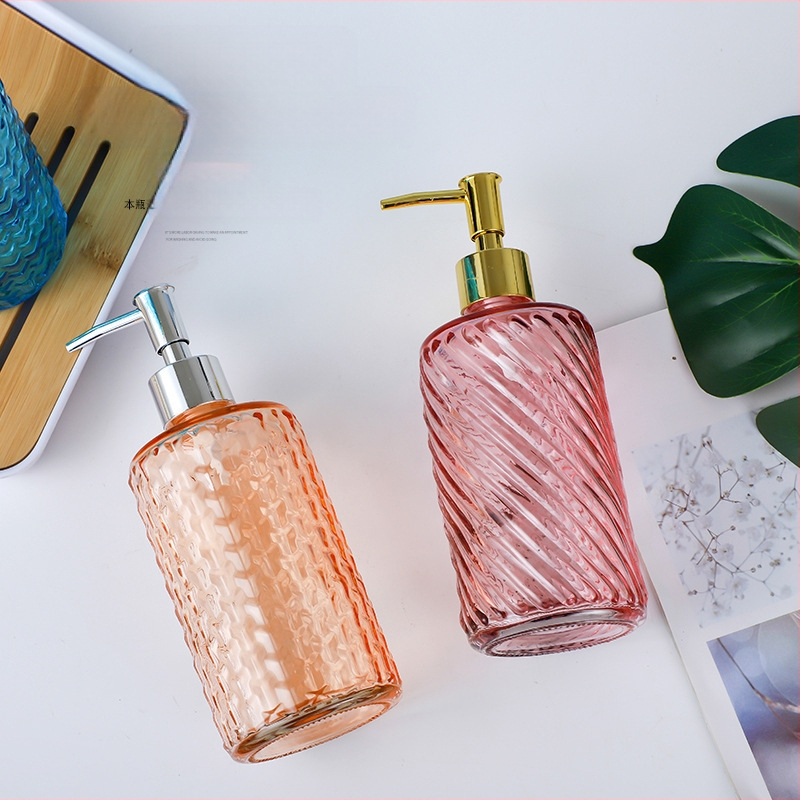 Stiklinė pompinė buteliukas rankų dezinfekcijai, šampūnui, dušo geliui ir skystam muilui – medžiaga: stiklas; siurblys; universalus panaudojimas; prekės ženklas Noyou