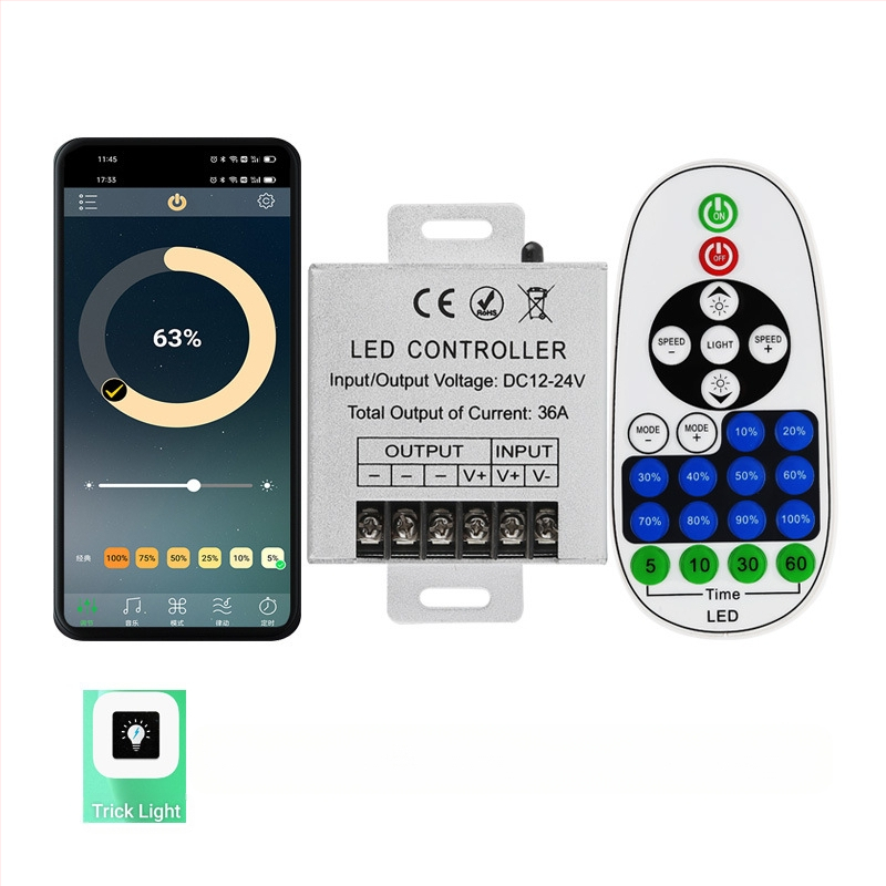 ZHENHUA KY-RF23-D1 RF димер за ниско напрежение LED ленти, DC12-24V, RF23-key дистанционно управление
