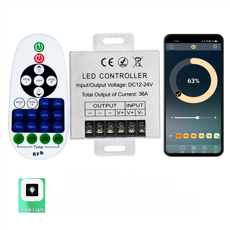 ZHENHUA KY-RF23-D1 RF димер за ниско напрежение LED ленти, DC12-24V, RF23-key дистанционно управление